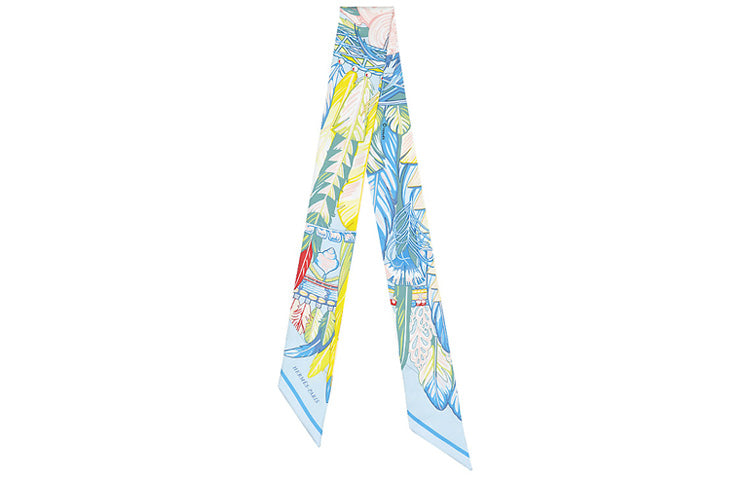 HERMES Silk Scarves Unisex Blue Yellow
