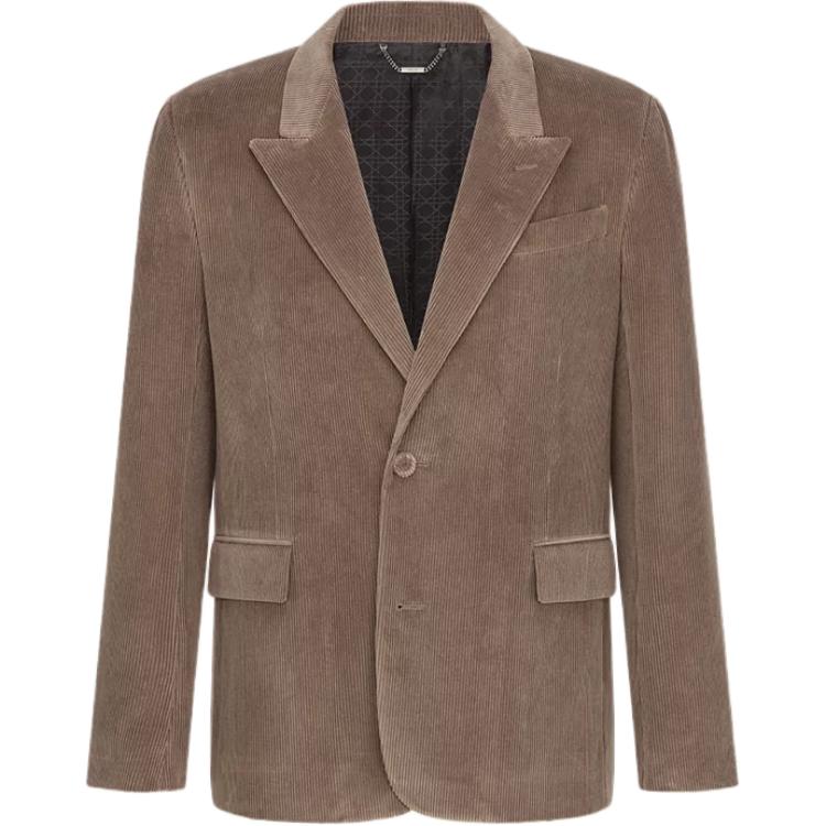 DIOR Beige Cotton And Cashmere Corduroy Business Suits Coats Men's Brown