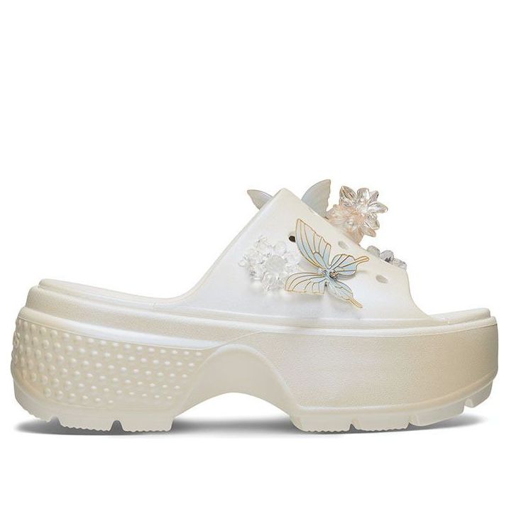 (WMNS) Crocs Stomp Slides 'White' 210180-100
