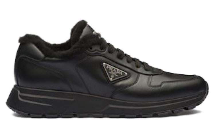 PRADA Logo Leather Sneakers