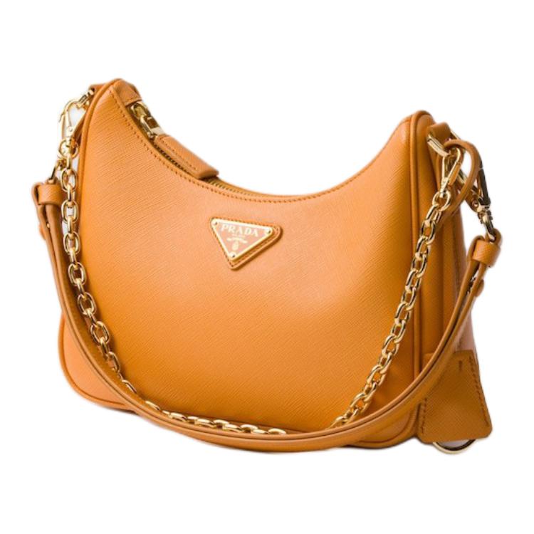 PRADA Re EditionSaffiano Calfskin Shoulder Bag Mini Women's Amber
