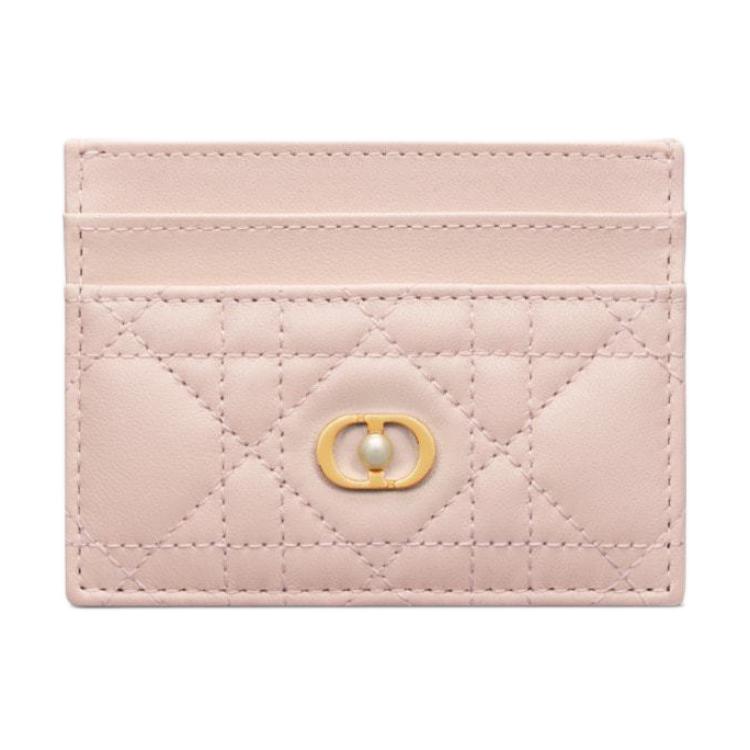 DIOR Sheepskin Card Holder Women's Rouge Pink