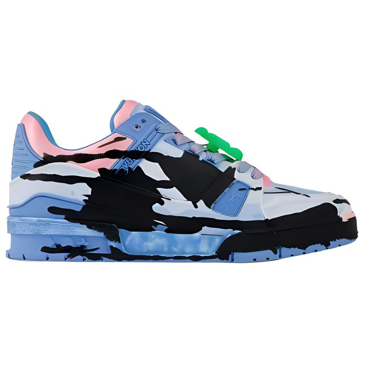 LOUIS VUITTON Trainer Low-Top Skateboard Shoes Unisex Blue Pink