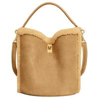 CELINE Suede Calfskin Shoulder Bag Crossbody Bag Handbag Women's Natural