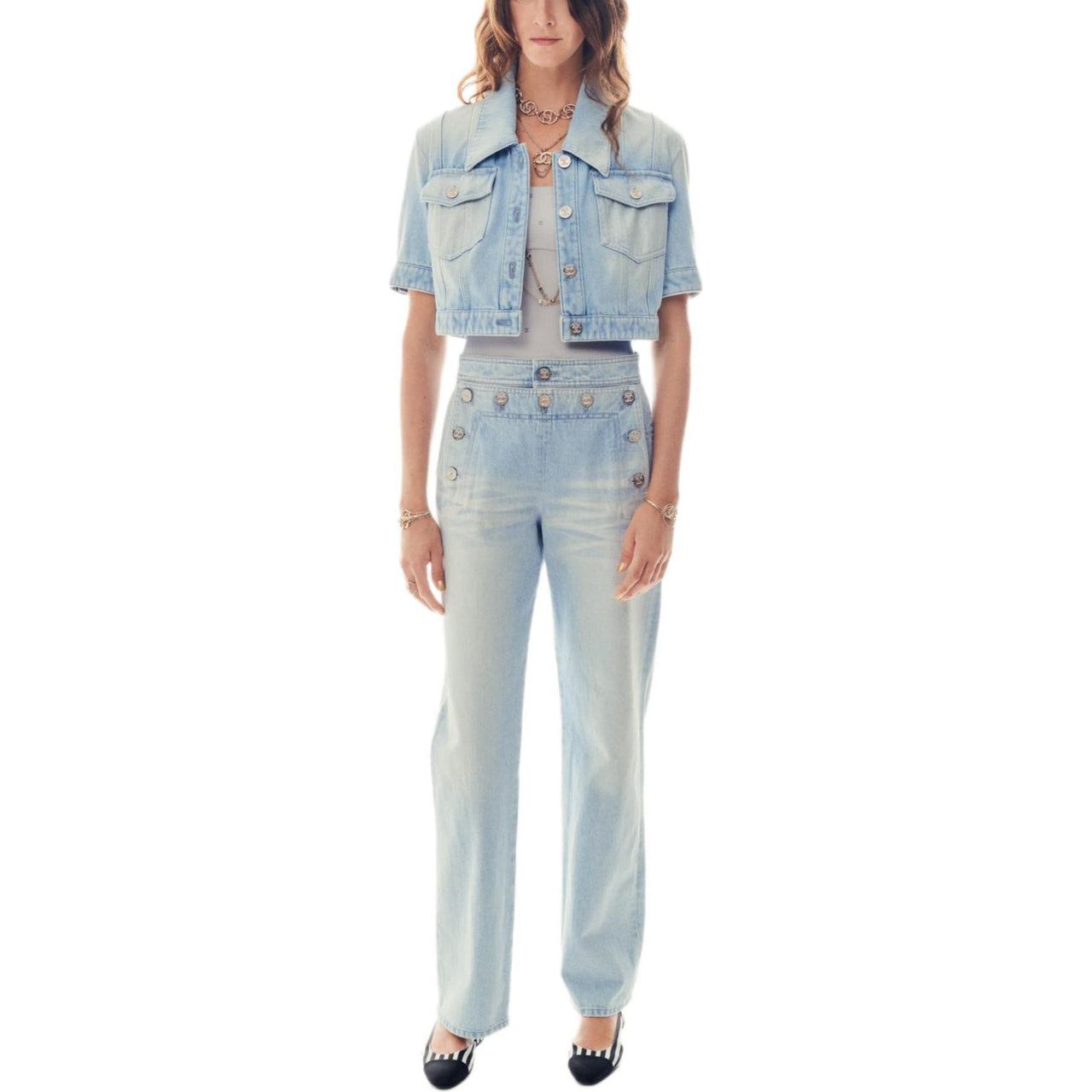 CHANEL Denim Jacket Women's Blue