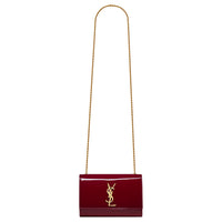 SAINT LAURENT KATE Calfskin Shoulder Bag, Crossbody Bag Trumpets Women's Red