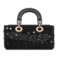 DIOR Lady D Joy Calfskin Lady Dior Bag, Shoulder Bag, Crossbody Bag, Handbag Small Size Women's Black