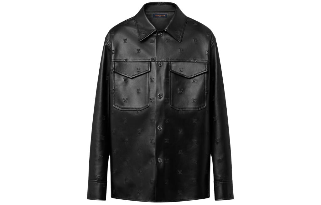 LOUIS VUITTON Embroidered Leather Signature Overshirt
