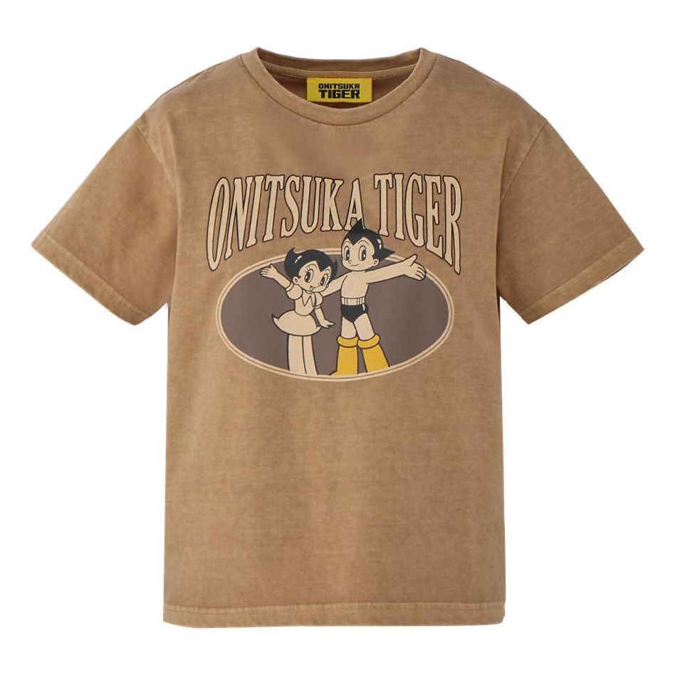 (WMNS) Onitsuka Tiger x Astro Boy Printed Short Sleeved Top 'Brown' 2182B558-200