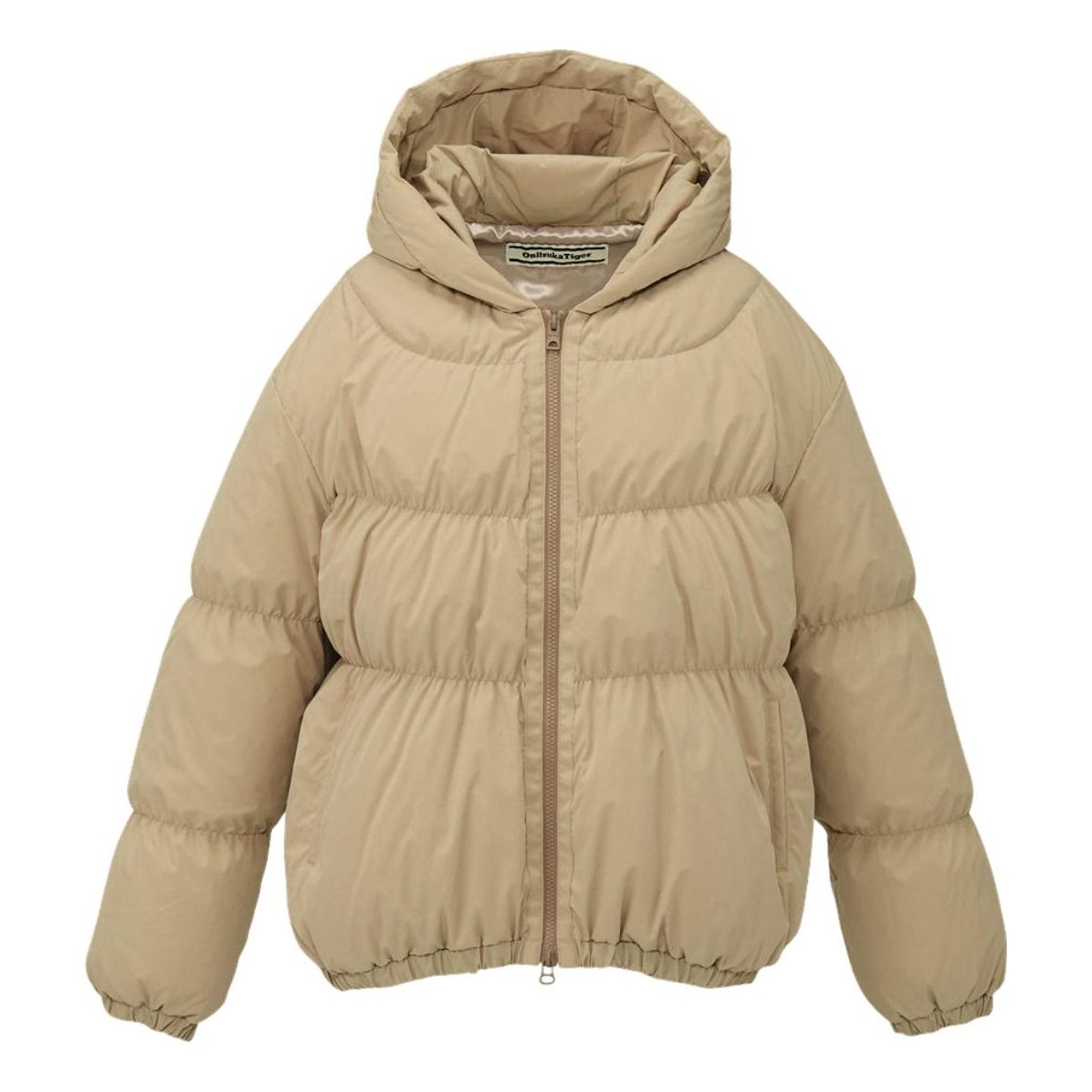 (WMNS) Onitsuka Tiger Hooded Down Jacket 'Light Khaki' 2182B560-250