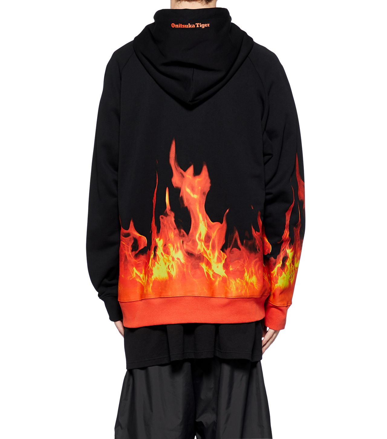 Onitsuka Tiger Flame Graphic Hoodie 'Black Orange' 2183B023-003