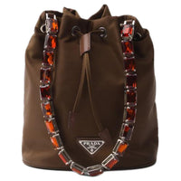 PRADA Recycled Nylon Bucket Bags Shoulder Bag Crossbody Bag Handbag Mini Women's Cocoa Brown