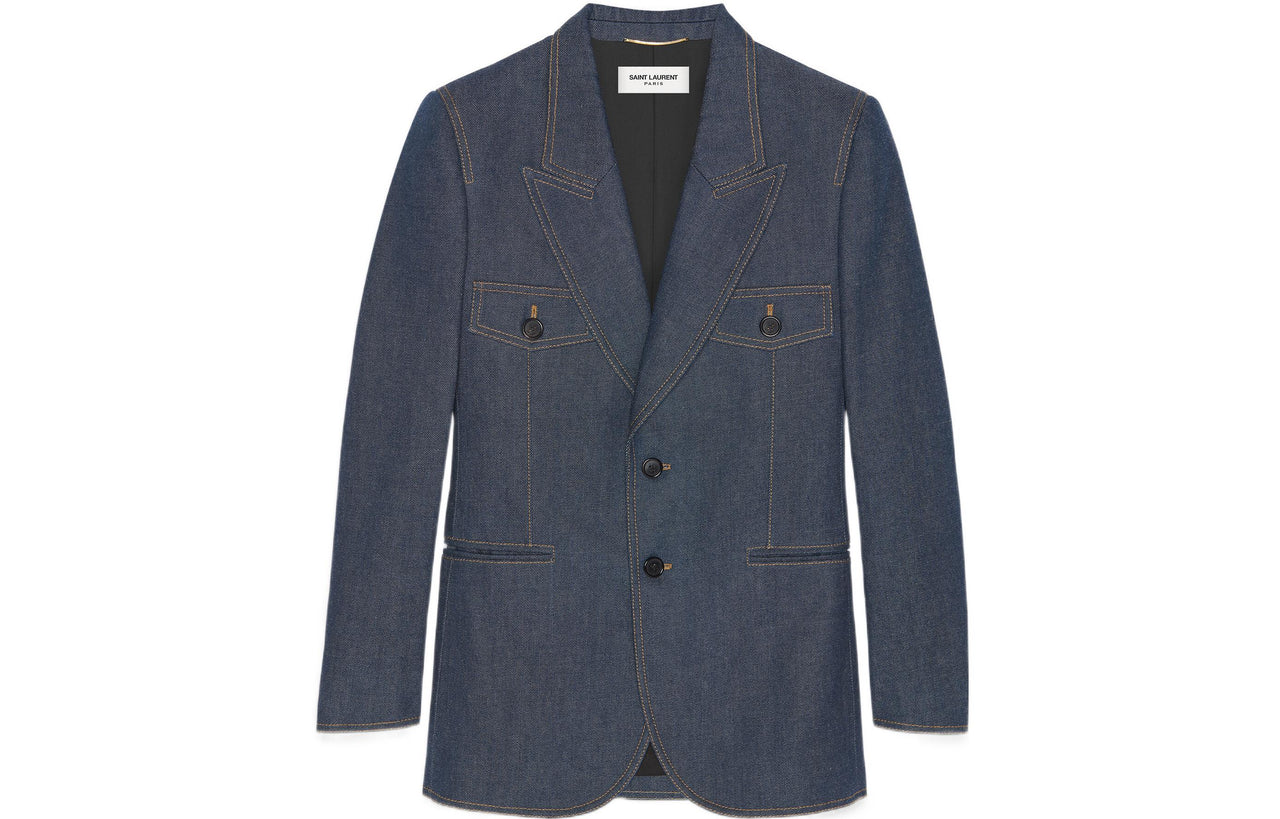 SAINT LAURENT Single breasted Denim Blazer