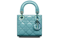 DIOR Lady Dior Patent Leather, Cow Leather Lady Dior Bag, Shoulder Bag, Crossbody Bag, Handbag Women's Sky Blue