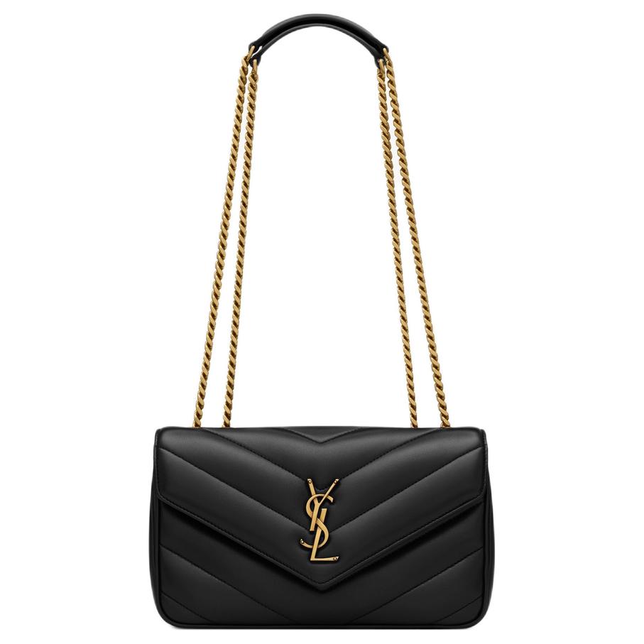 SAINT LAURENT LOULOU Sheepskin Envelope Bag, Crossbody Bag, Shoulder Bag Trumpets Women's Black