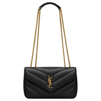 SAINT LAURENT LOULOU Sheepskin Envelope Bag, Crossbody Bag, Shoulder Bag Trumpets Women's Black
