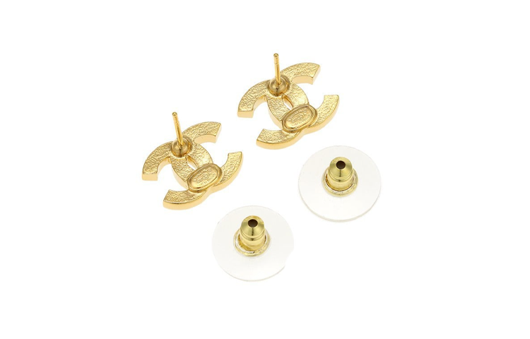 CHANEL Metal Rhinestone Earrings Women's