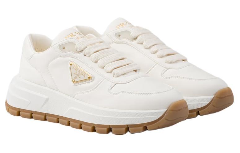 PRADA Triangle-logo Leather Sneakers