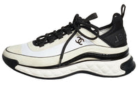 CHANEL Suede Trainer White Black Women's