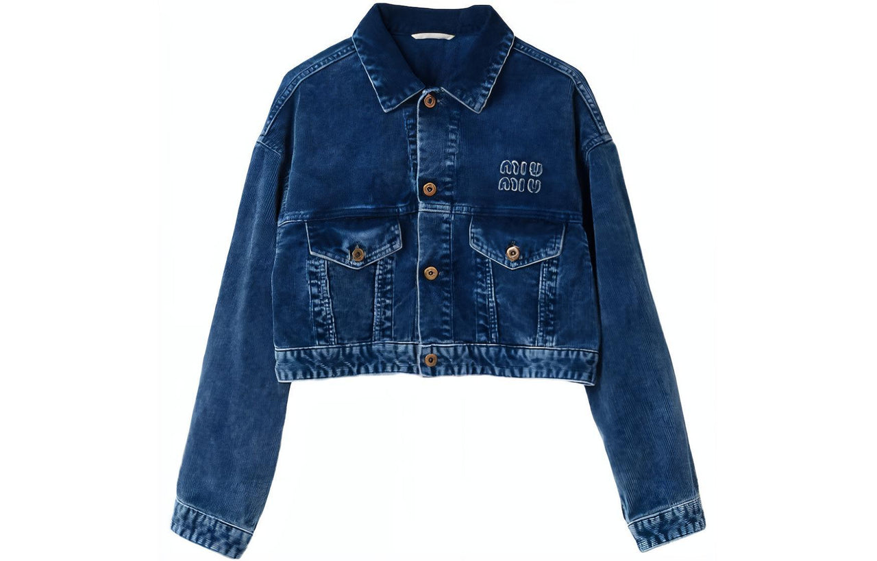 MIU MIU Denim Jackets Women's Blue