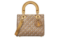 DIOR Lady Dior Satin Lady Dior Bag, Shoulder Bag, Crossbody Bag, Handbag Women's Gold