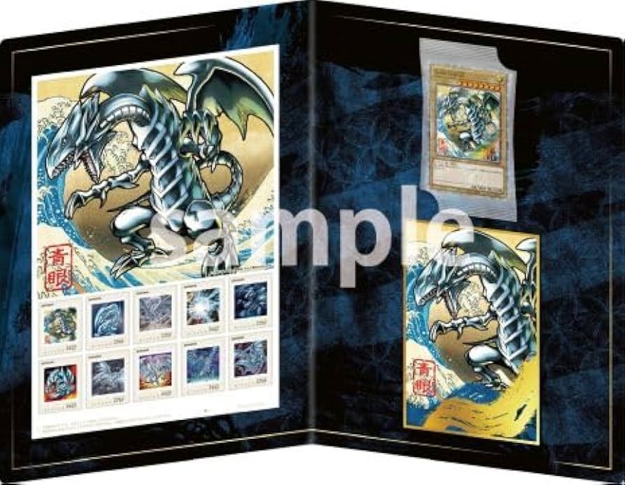 Yu-Gi-Oh! Official Card Game JP 25th Anniversary Blue Eyes White Dragon Ukiyo-e Style Frame Stamp Set YGO-OCG-TCG-NYC1-JP001