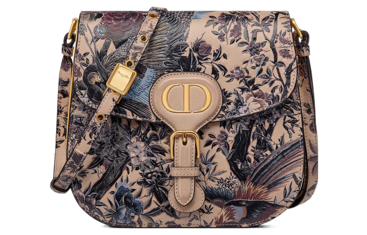 DIOR Bobby Cow Leather Crossbody Bag Shoulder Bag Women's Beige