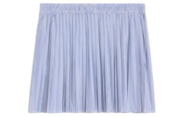 CELINE Pleated Pajama Skirt In Striped Cotton Casual Short Skirts Women's Light Purple