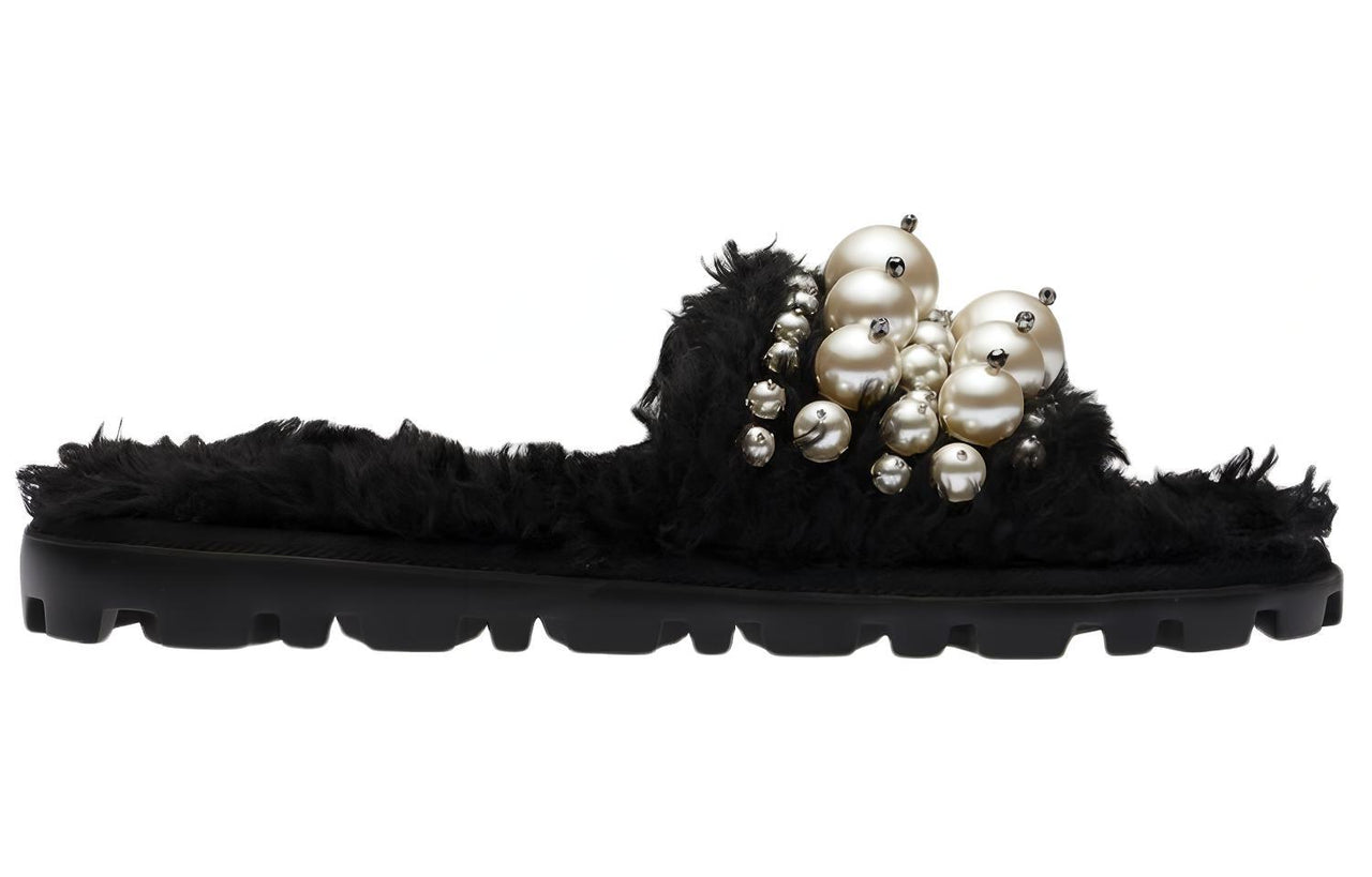 MIU MIU EVA Quiet Slide Slippers Women's Black