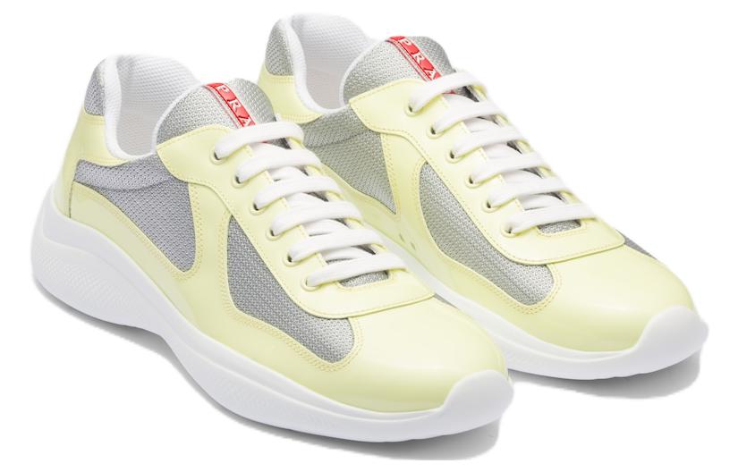 PRADA Low Top Casual Shoes Men's Silver Yellow