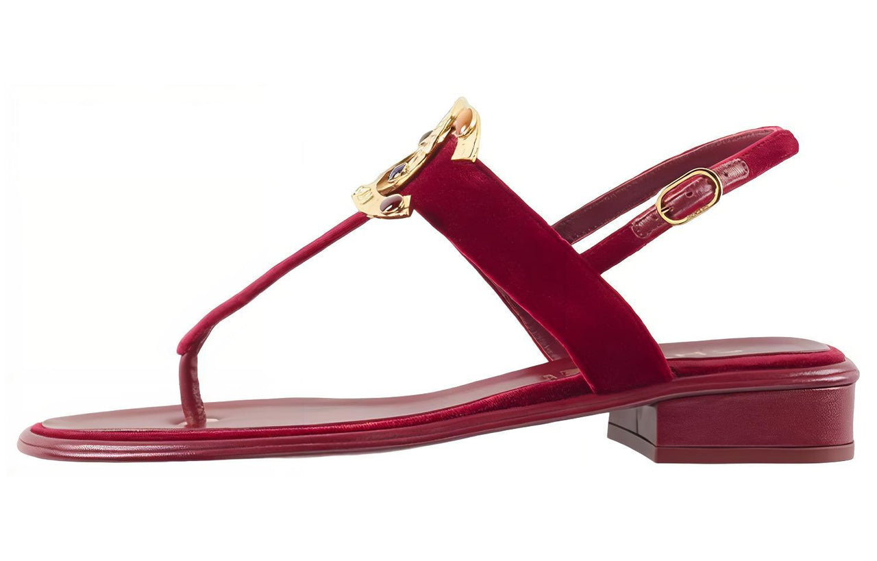 CHANEL Stylish Sandal Women's Burgundy