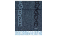 HERMES Knit Scarves Men Ocean Blue/Sky Blue