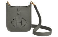HERMES Evelyne Clemence Leather Shoulder Bag Crossbody Bag Mini Women's Cumulonimbus Gray