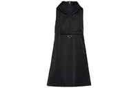 PRADA Triangle Logo Hooded Minidress