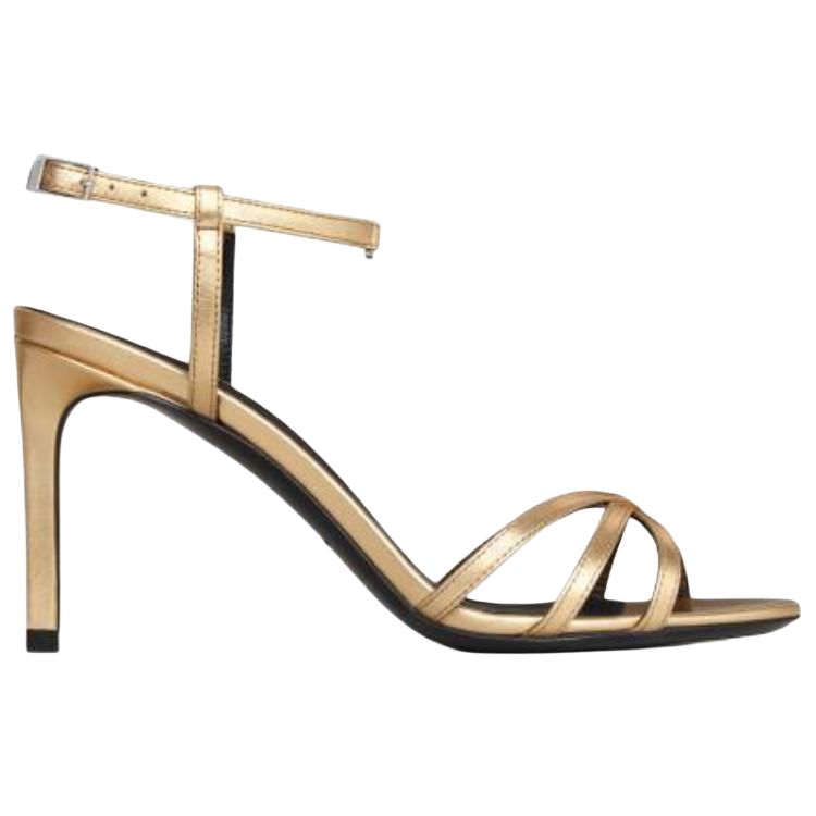 CELINE Soir One Strap Sandals 8.5cm Women's Gold