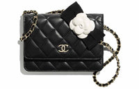 CHANEL Lambskin Mouth Cover Bag Crossbody Bag Small Size Women's Black