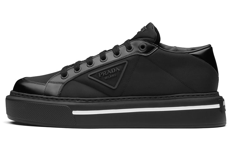 PRADA Macro Re Nylon Low Top Stylish Skateboarding Shoes Men's Black