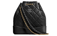 CHANEL Gabrielle Cow Leather Backpack Small Size Women's Black