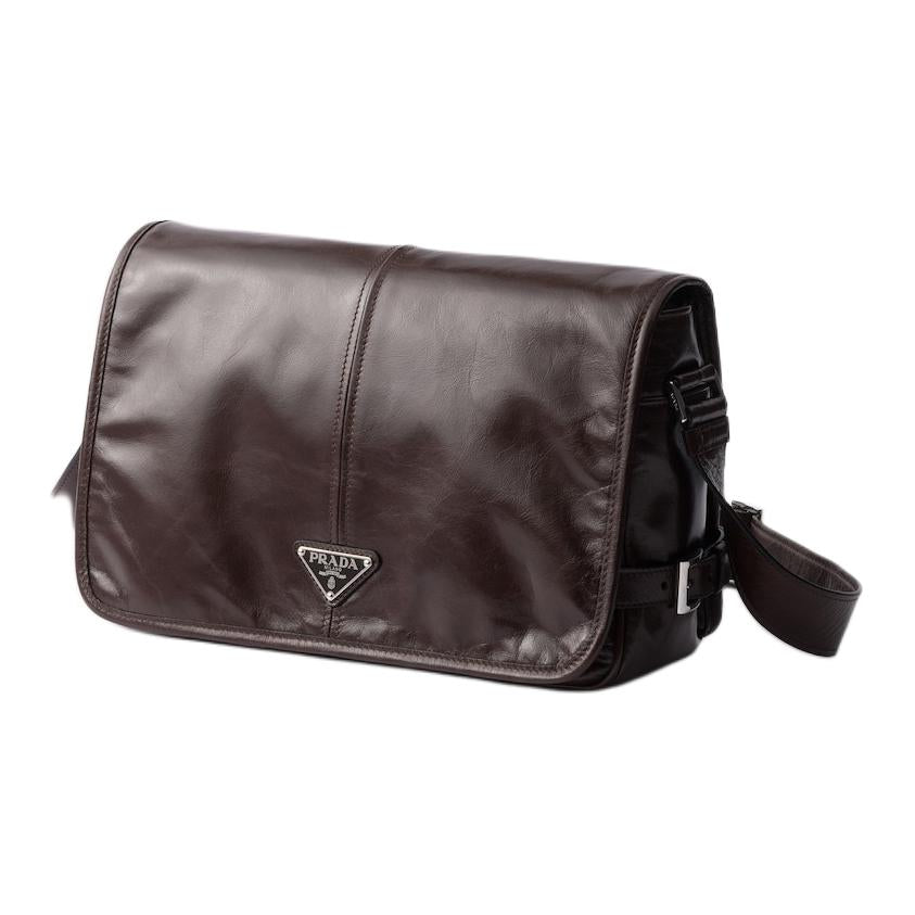 PRADA Calfskin Shoulder Bag Men's Morocco Color