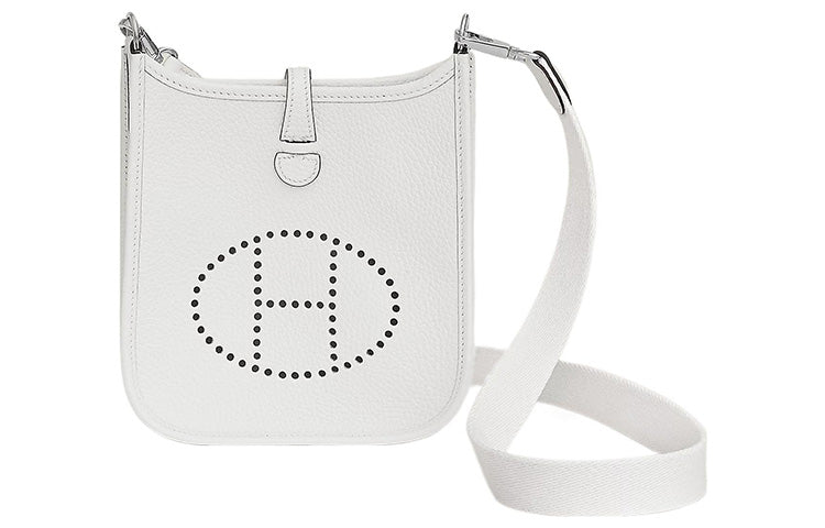 HERMES Evelyne Clemence Bullock Leather Shoulder Bag Crossbody Bag Mini Women's New White