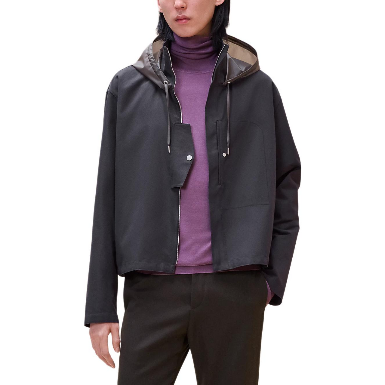 HERMES Jackets Coats Men's Coal Smoke