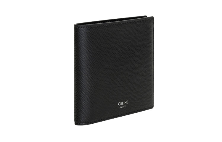 CELINE Grain Cow Leather Wallet Men's Black