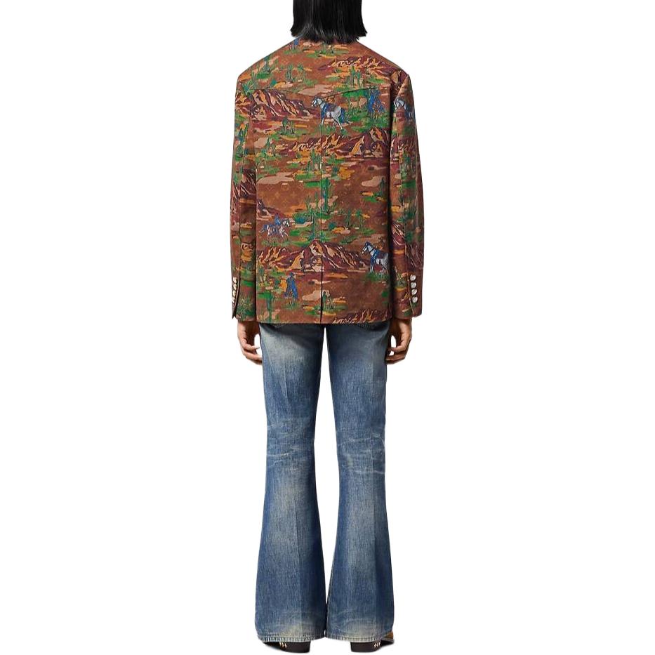LOUIS VUITTON Collarless Cotton Workwear Jacket