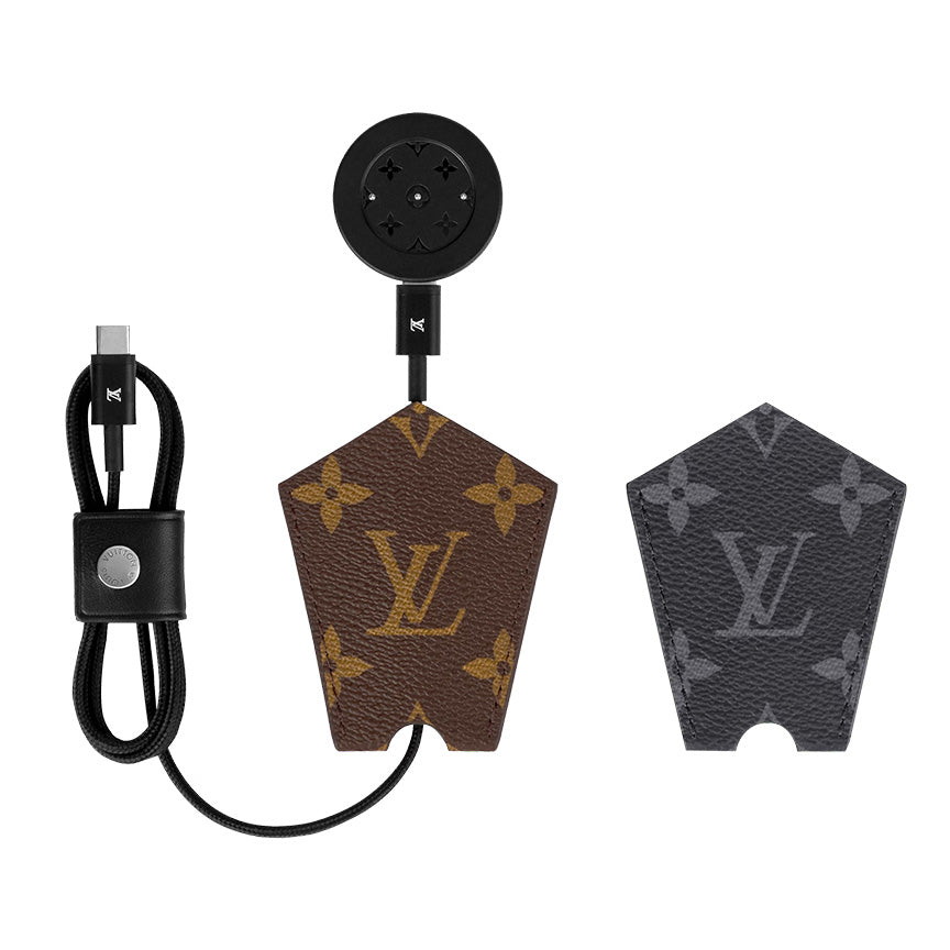 LOUIS VUITTON Charger R17348 Leather Strap TAMBOUR HORIZON Collection Wrist Watch Battery Charger