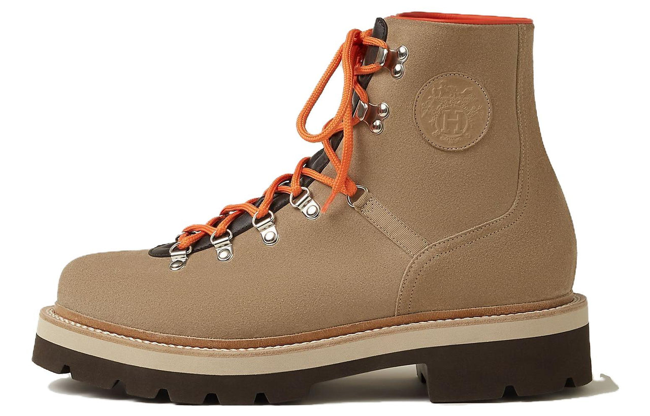 HERMES Ankle Boots Men's Clay Beige