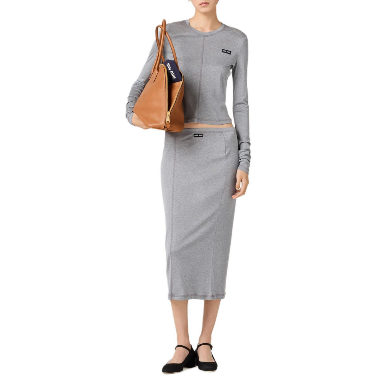 MIU MIU Casual Long Skirts Women's Gray