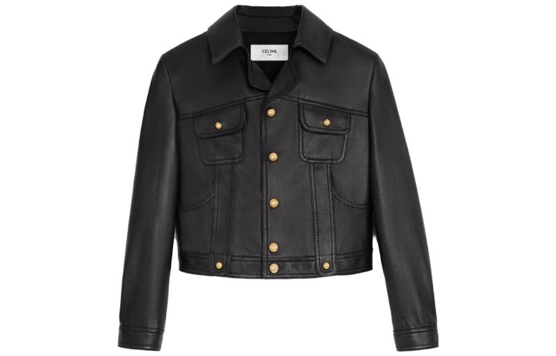 CELINE SS23 Leather Jacket Women's Black