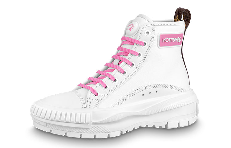 LOUIS VUITTON Squad Trainer Boots 'White Pink Brown' Women's