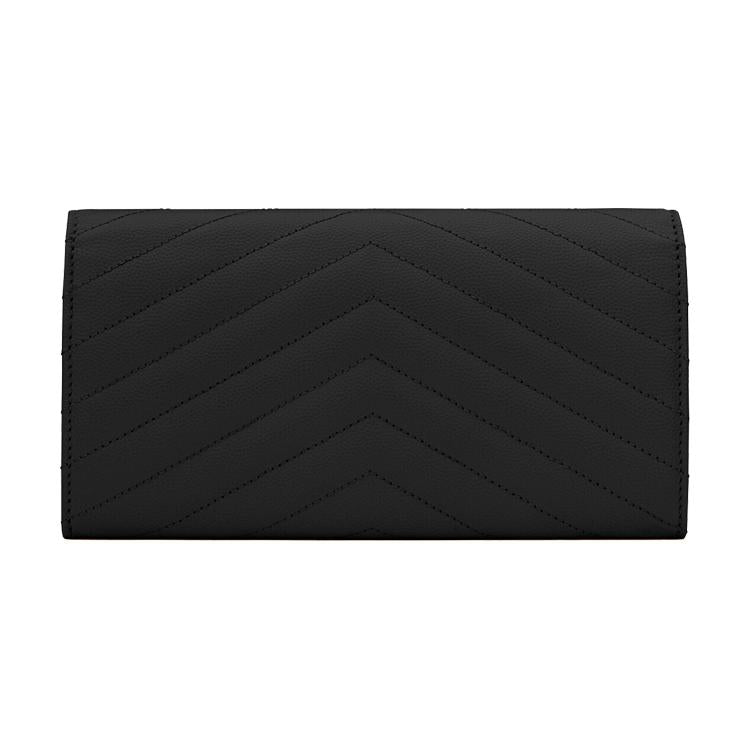 SAINT LAURENT CASSANDRE Leather Envelope Wallets Large Size Women's Black