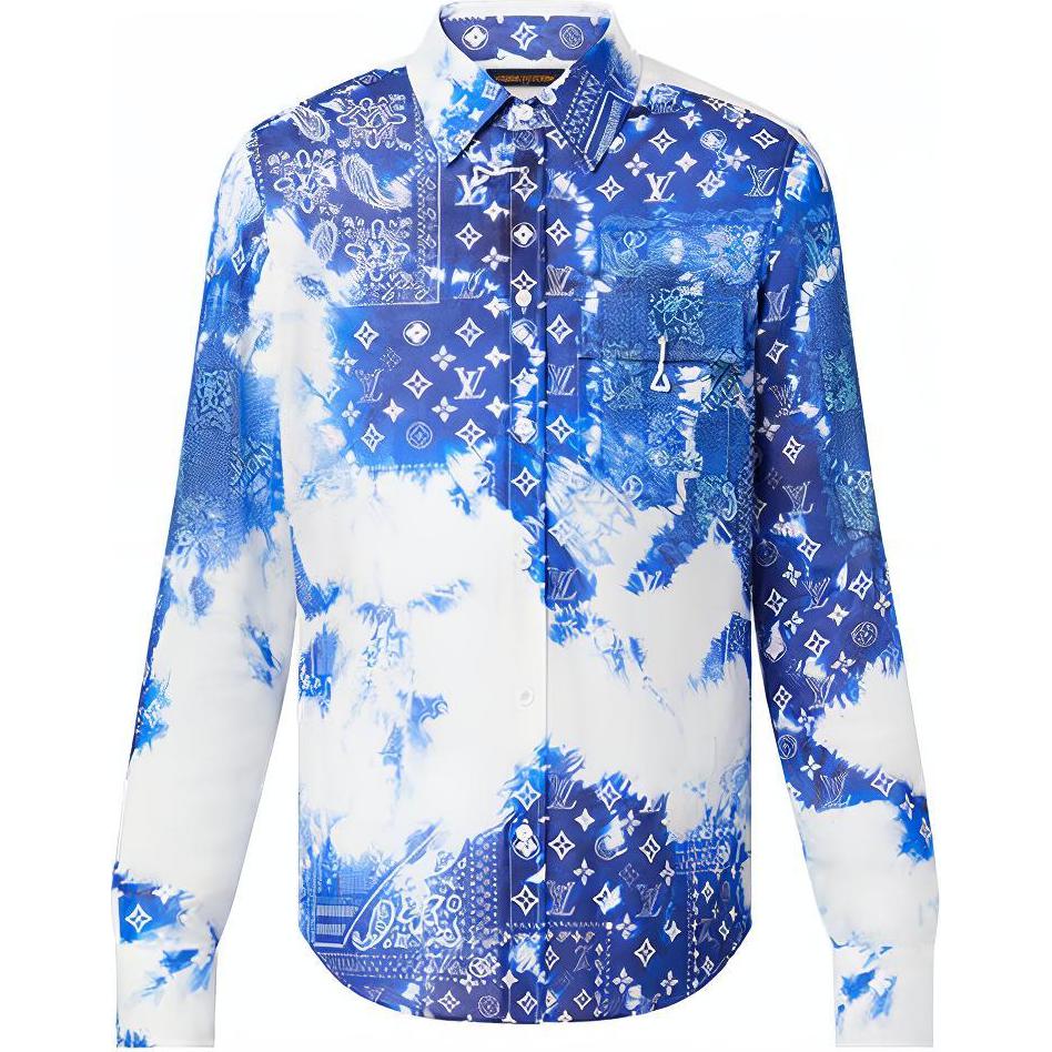 LOUIS VUITTON Monogram Bandana Hook Detail Long Sleeved Shirt
